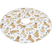 Golden Retriever Bones and Paws Brushed Polyester Polyester Weihnachtsbaumdecke (Schrägansicht)