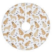 Golden Retriever Bones and Paws Brushed Polyester Polyester Weihnachtsbaumdecke (Vorderseite)