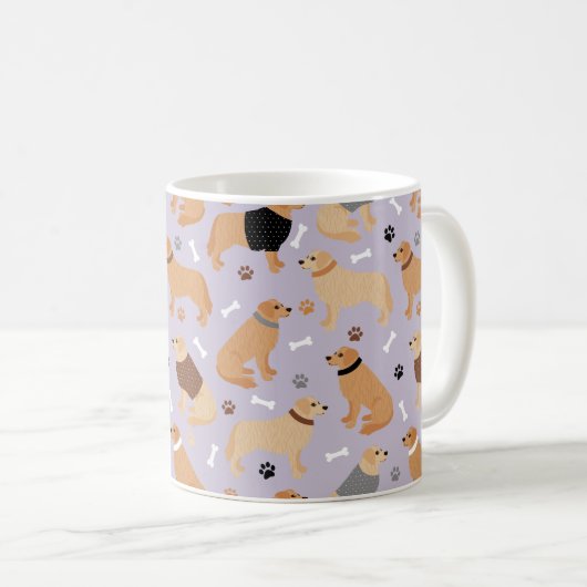 Golden Retriever Bones and Paws Coffee Mug Kaffeetasse (VorderseiteRechts)