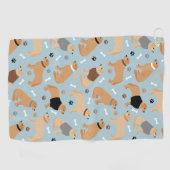 Golden Retriever Bones and Paws Golfhandtuch (Horizontal)