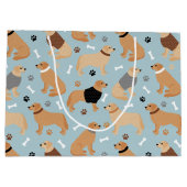 Golden Retriever Bones and Paws Große Geschenktüte (Rückseite)