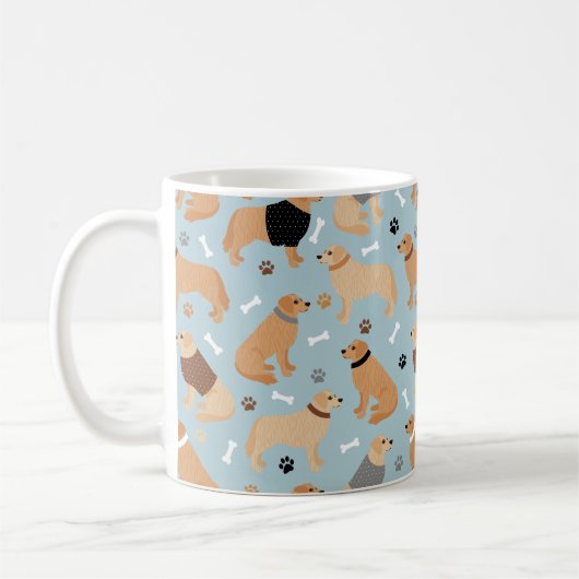 Golden Retriever Bones and Paws Kaffeetasse (Links)