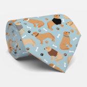 Golden Retriever Bones and Paws Krawatte (Gerollt)