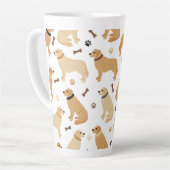 Golden Retriever Bones and Paws Latte Mug Milchtasse (Linke Ecke)