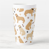Golden Retriever Bones and Paws Latte Mug Milchtasse (Vorderseite)