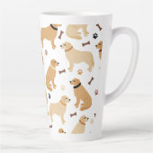 Golden Retriever Bones and Paws Latte Mug Milchtasse (Rechts)