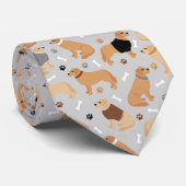 Golden Retriever Bones and Paws Neck Tie Krawatte (Gerollt)