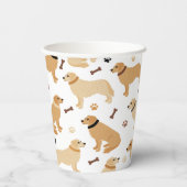 Golden Retriever Bones and Paws Paper Cups Pappbecher (Rückseite)