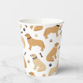 Golden Retriever Bones and Paws Paper Cups Pappbecher (Links)