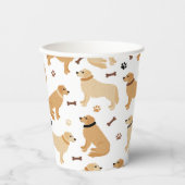 Golden Retriever Bones and Paws Paper Cups Pappbecher (Vorderseite)