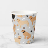 Golden Retriever Bones and Paws Paper Cups Pappbecher (Rückseite)