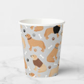 Golden Retriever Bones and Paws Paper Cups Pappbecher (Links)