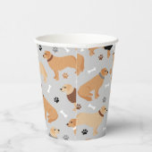 Golden Retriever Bones and Paws Paper Cups Pappbecher (Rechts)