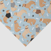 Golden Retriever Bones and Paws Seidenpapier (Ausschnitt)