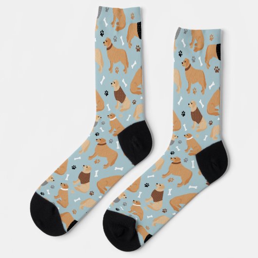 Golden Retriever Bones and Paws Socken (Linkes Detail)