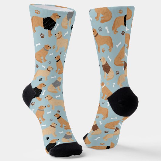 Golden Retriever Bones and Paws Socken (Gewinkelt)
