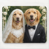 Golden Retriever Braut und Bräutigam Mousepad (Vorne)