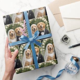 Golden-Retriever-Braut und Bräutigam-Porträt Geschenkpapier