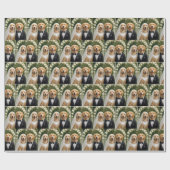 Golden Retriever Bride and Groom Portrait Geschenkpapier (Flach)