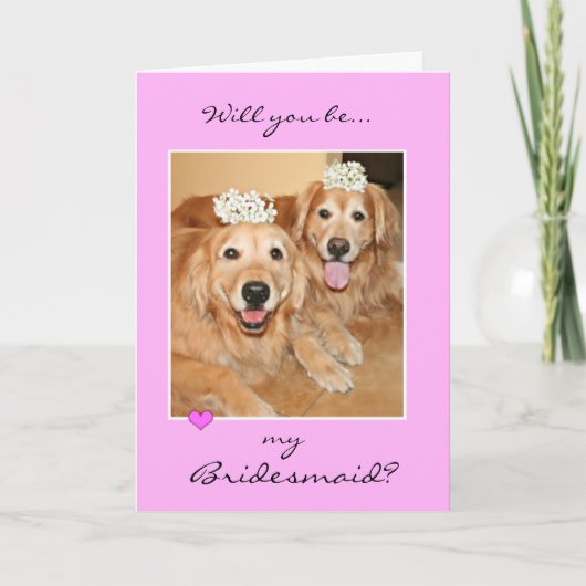 Golden Retriever Bridesmaid Grußkarte Einladung (Vorderseite)