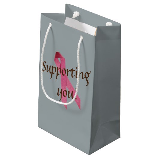 Golden Retriever Brustkrebs Survivor Kleine Geschenktüte (Rückseite Schrägansicht)