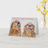 Golden Retriever Bubblegum Birthday Karte (Gelbe Blume)