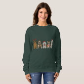 Golden Retriever Bulldog Corgi Husky in Christmas Sweatshirt (Vorne ganz)