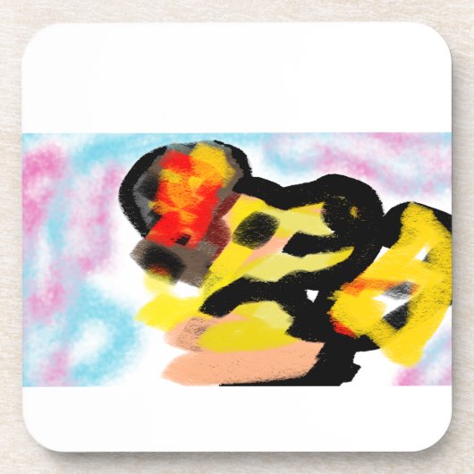 Golden Retriever bunt Getränkeuntersetzer (Vorderseite)