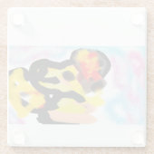 Golden Retriever bunt Glasuntersetzer (Rückseite)