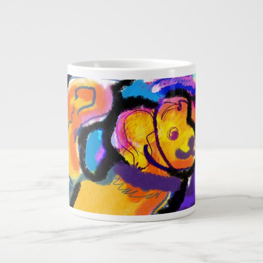 Golden Retriever bunt Jumbo-Tasse (Vorderseite)