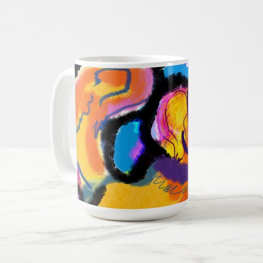 Golden Retriever bunt Kaffeetasse (Vorderseite Links)
