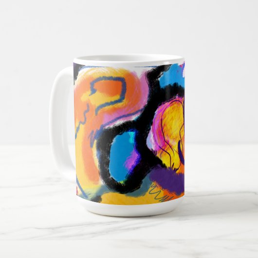 Golden Retriever bunt Kaffeetasse (Vorderseite Links)