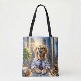 Golden Retriever BusinessMan im Büro Tasche