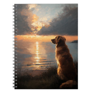 Golden Retriever by Sea Notebook Notizblock