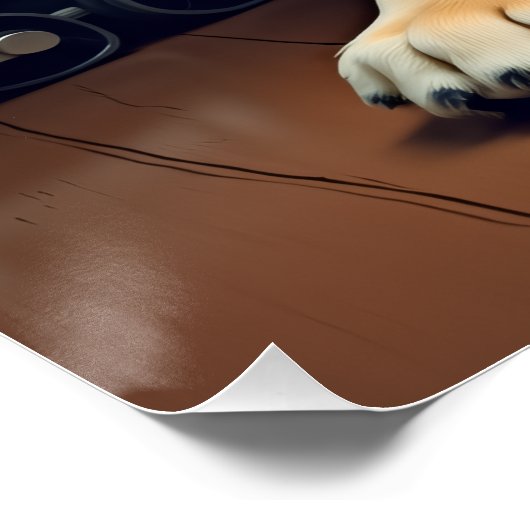 Golden Retriever by the Toy Train Christmas Poster (Ecke)