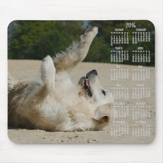 Golden Retriever Calendar 2016 Maus Pads Custom Mousepad (Vorne)