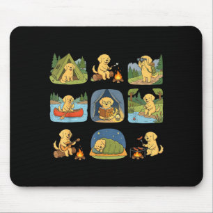Golden Retriever Camping süßer Hund Wanderer Campe Mousepad
