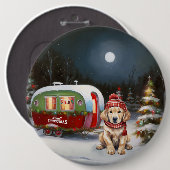 Golden Retriever Caravan Weihnachtsabenteuer Button (Vorne & Hinten)