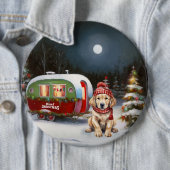 Golden Retriever Caravan Weihnachtsabenteuer Button (Beispiel)