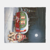 Golden Retriever Caravan Weihnachtsabenteuer Fleecedecke (Vorderseite (Horizontal))