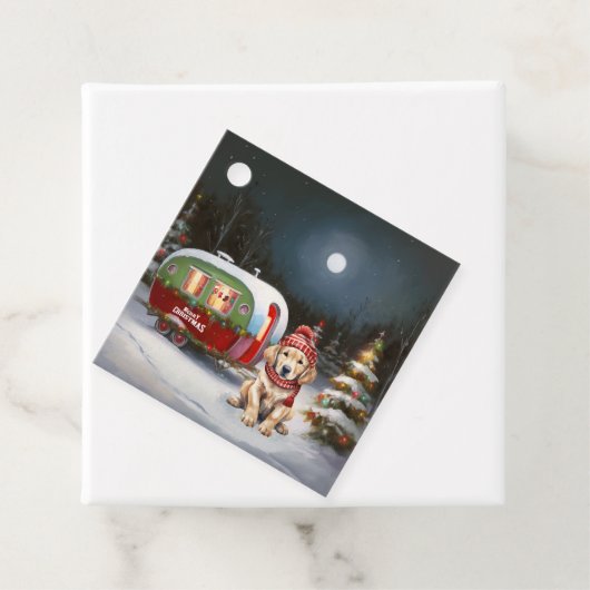 Golden Retriever Caravan Weihnachtsabenteuer Geschenkanhänger (Beispiel)