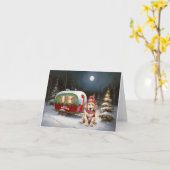 Golden Retriever Caravan Weihnachtsabenteuer Karte (Gelbe Blume)