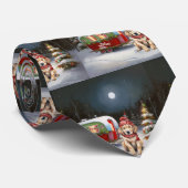 Golden Retriever Caravan Weihnachtsabenteuer Krawatte (Gerollt)