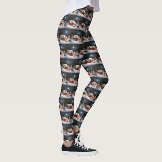 Golden Retriever Caravan Weihnachtsabenteuer Leggings (Rechts)