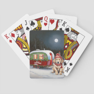 Golden Retriever Caravan Weihnachtsabenteuer Spielkarten