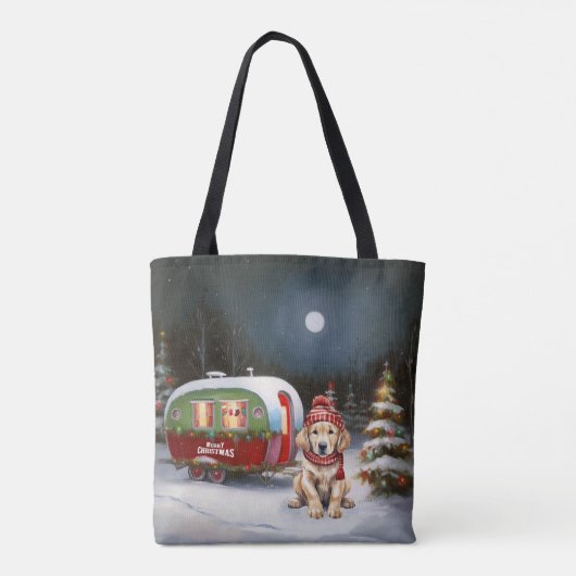 Golden Retriever Caravan Weihnachtsabenteuer Tasche (Rückseite)