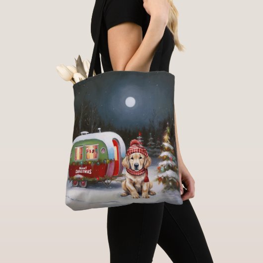 Golden Retriever Caravan Weihnachtsabenteuer Tasche (Von Nahem)