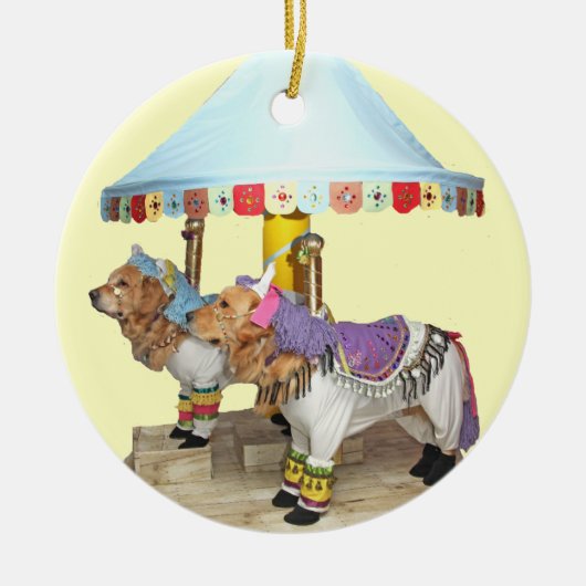 Golden Retriever Carousel Keramikornament (Vorne)