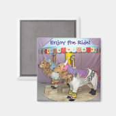 Golden Retriever Carousel Magnet (Vorderseite/Rückseite)