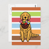 Golden Retriever Cartoon Postkarte (Vorne/Hinten)